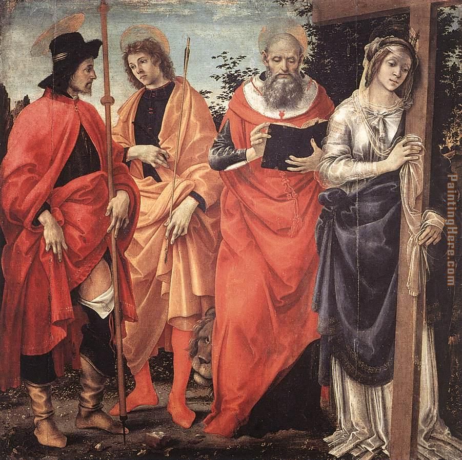 Four Saints Altarpiece painting - Filippino Lippi Four Saints Altarpiece art painting